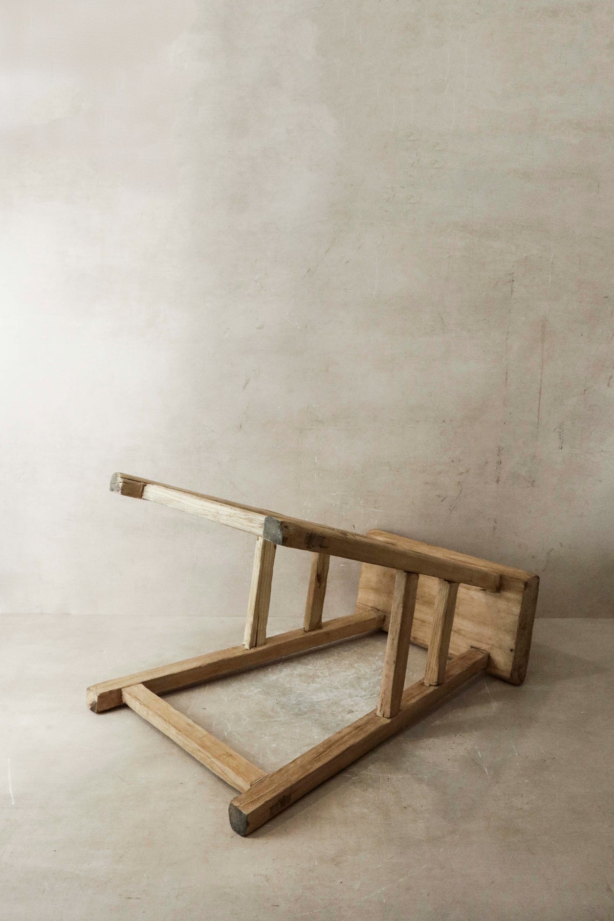 Vintage Rustic Elm Wood Stool - Medium - No 19