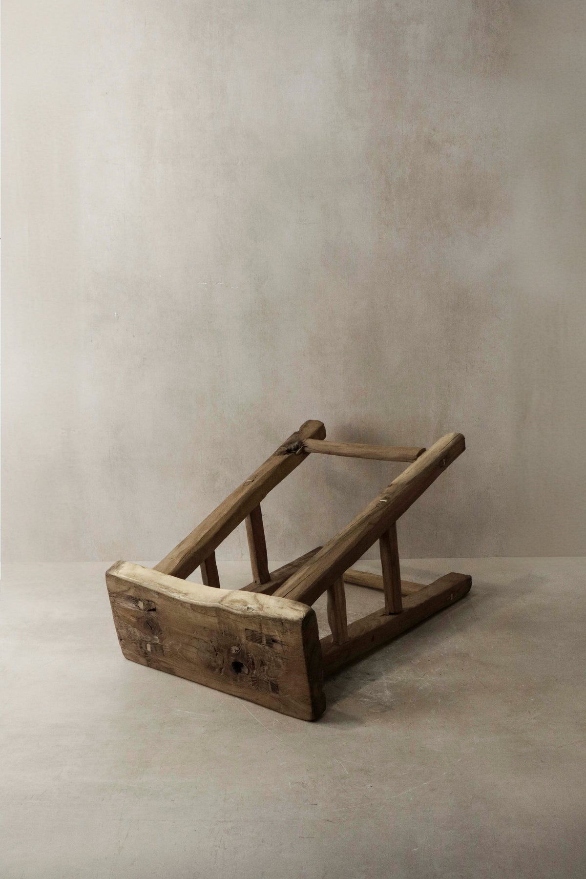 Vintage Rustic Elm Wood Stool - Medium - No 8