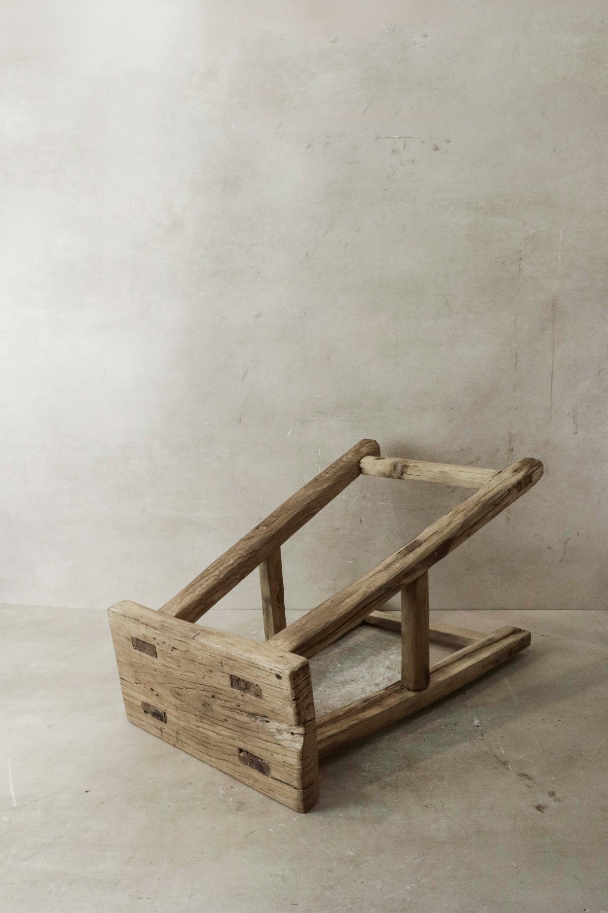Vintage Rustic Elm Wood Stool - Medium - No 35