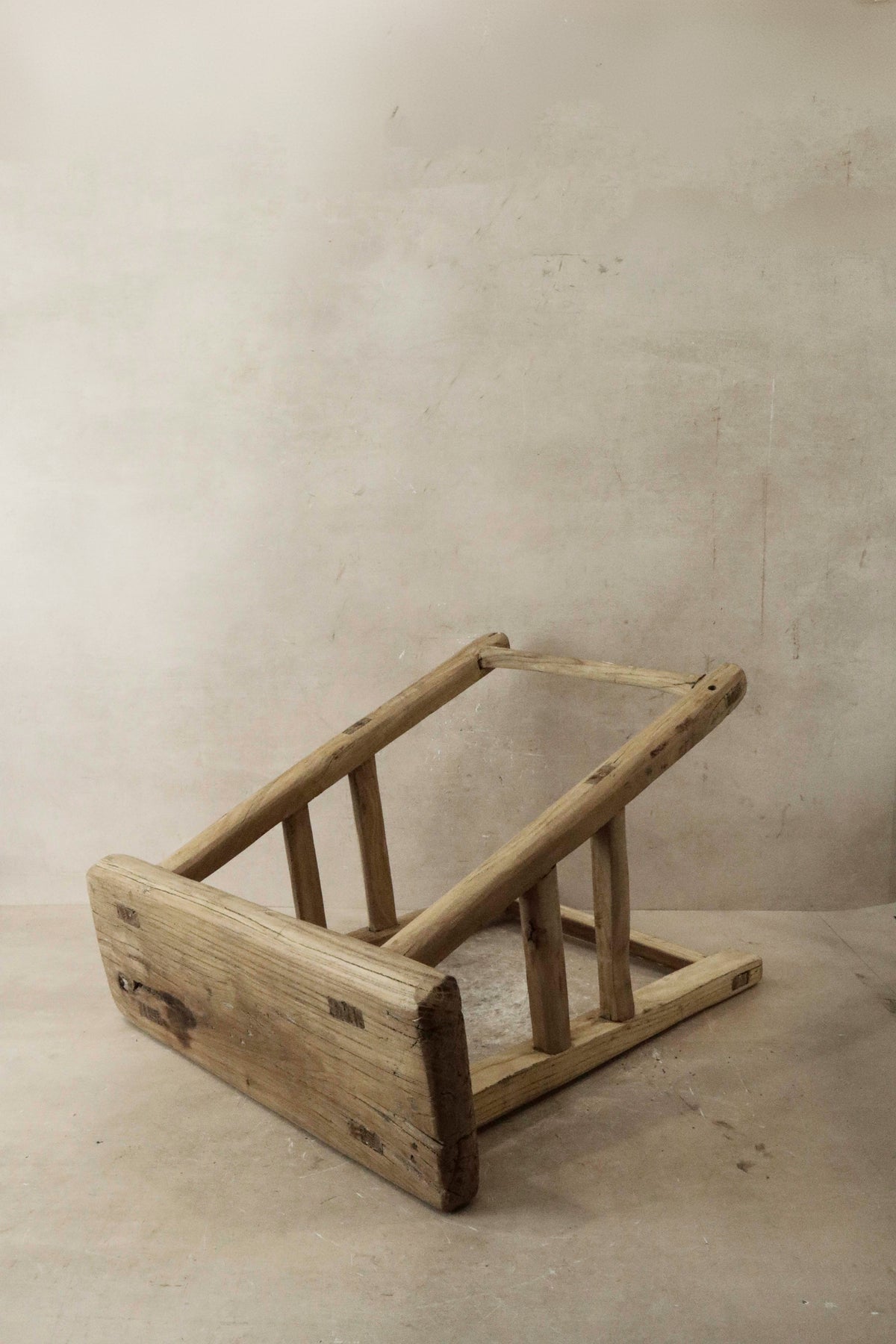 Vintage Rustic Elm Wood Stool - Medium - No 43