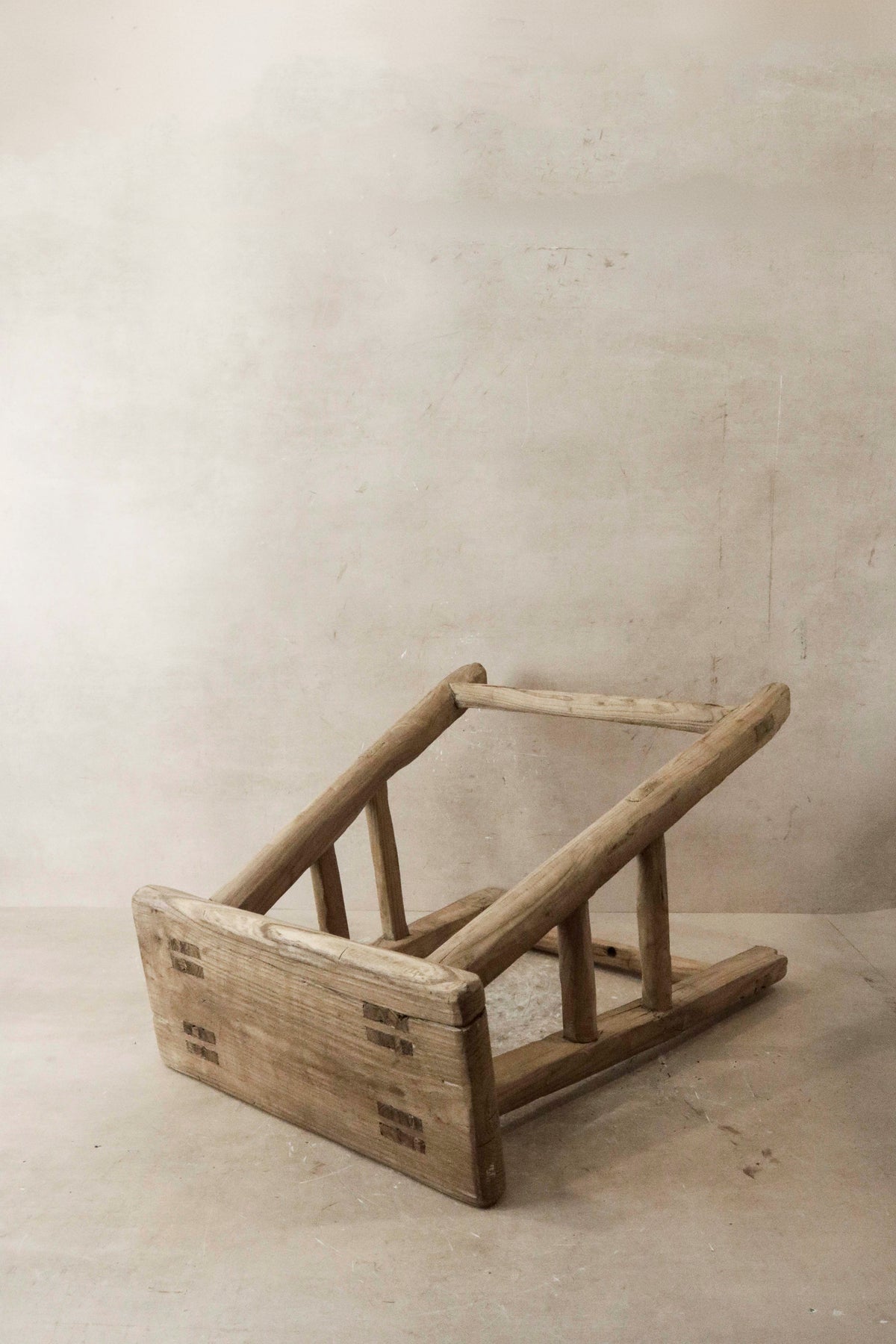 Vintage Rustic Elm Wood Stool - Medium - No 44