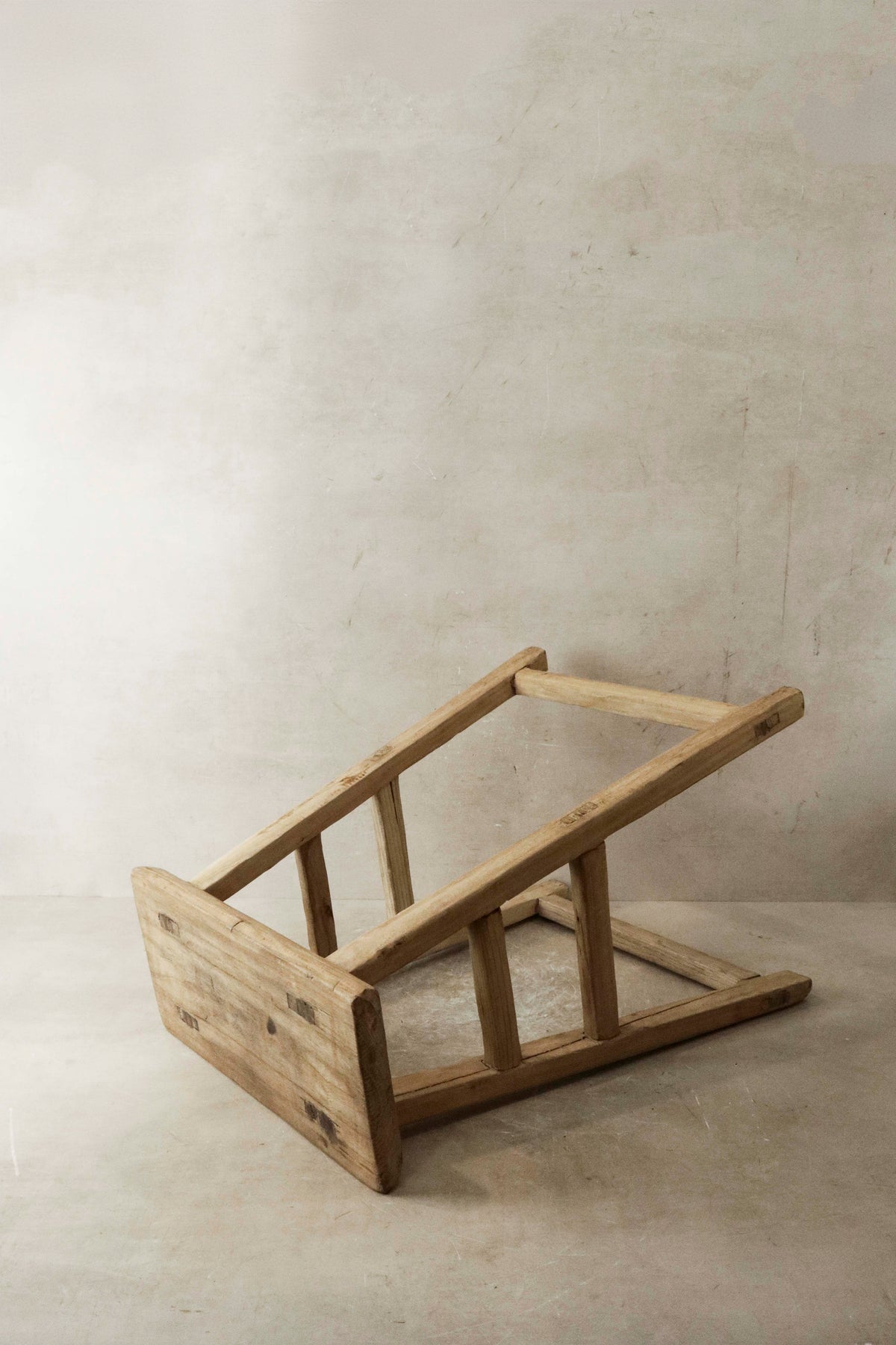 Vintage Rustic Elm Wood Stool - Medium - No 19