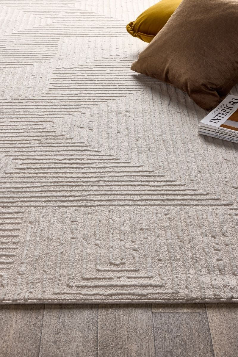 Abstract Geometric Rug – Cream Shades