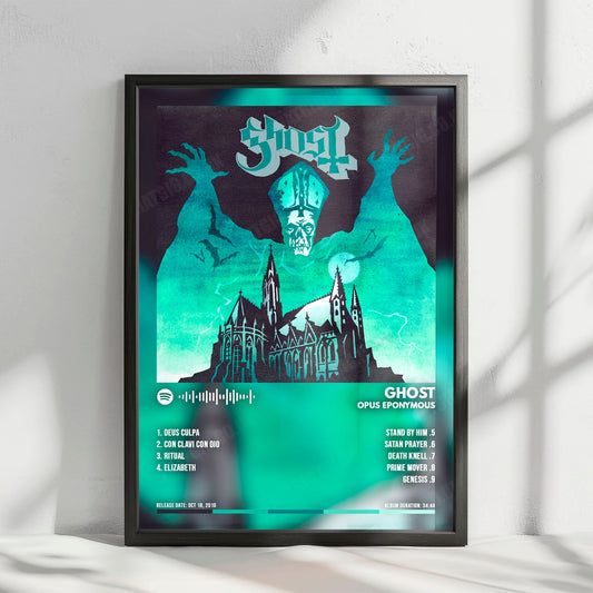 Ghost "Opus Eponymous  " Album Cover Poster - with Complete Tracklist