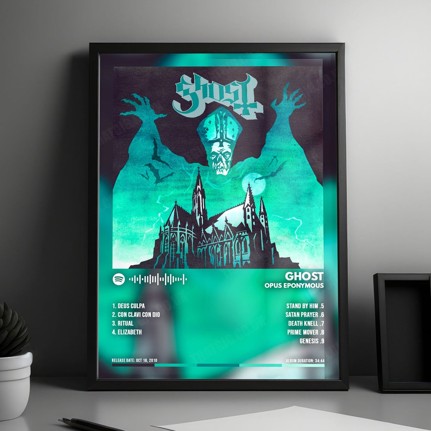 Ghost "Opus Eponymous  " Album Cover Poster - with Complete Tracklist