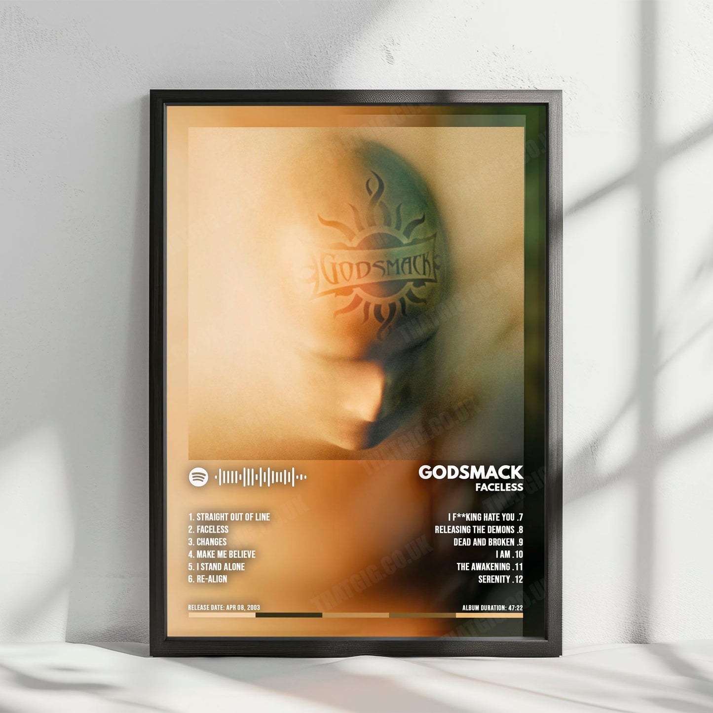 Godsmack "Faceless  " Album Cover Poster - with Complete Tracklist