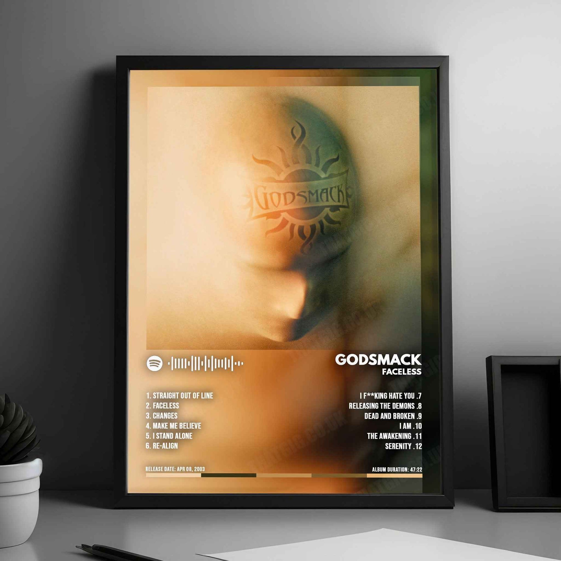 Godsmack "Faceless  " Album Cover Poster - with Complete Tracklist