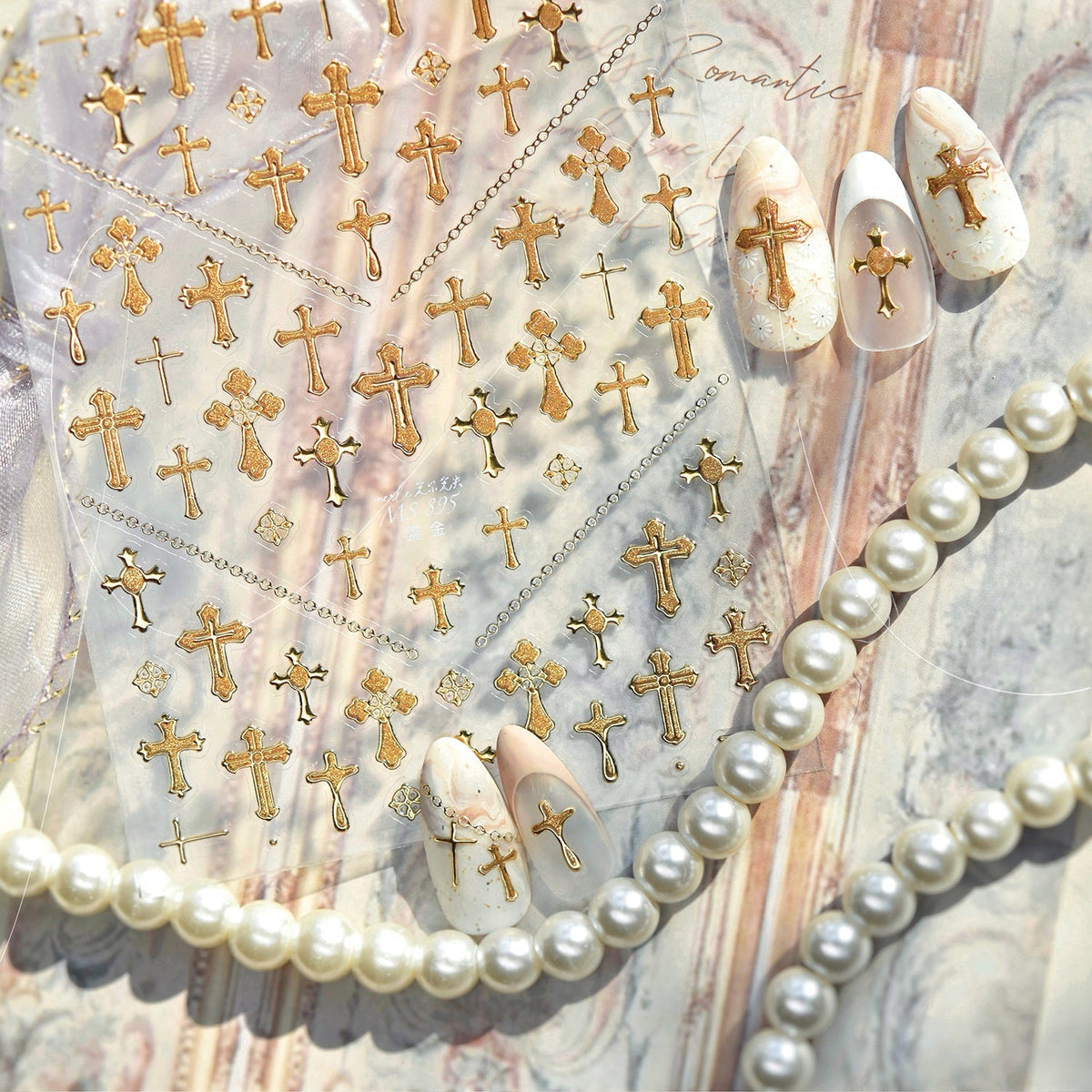 Hello Claws | Gold Cross Nail Deco Sticker
