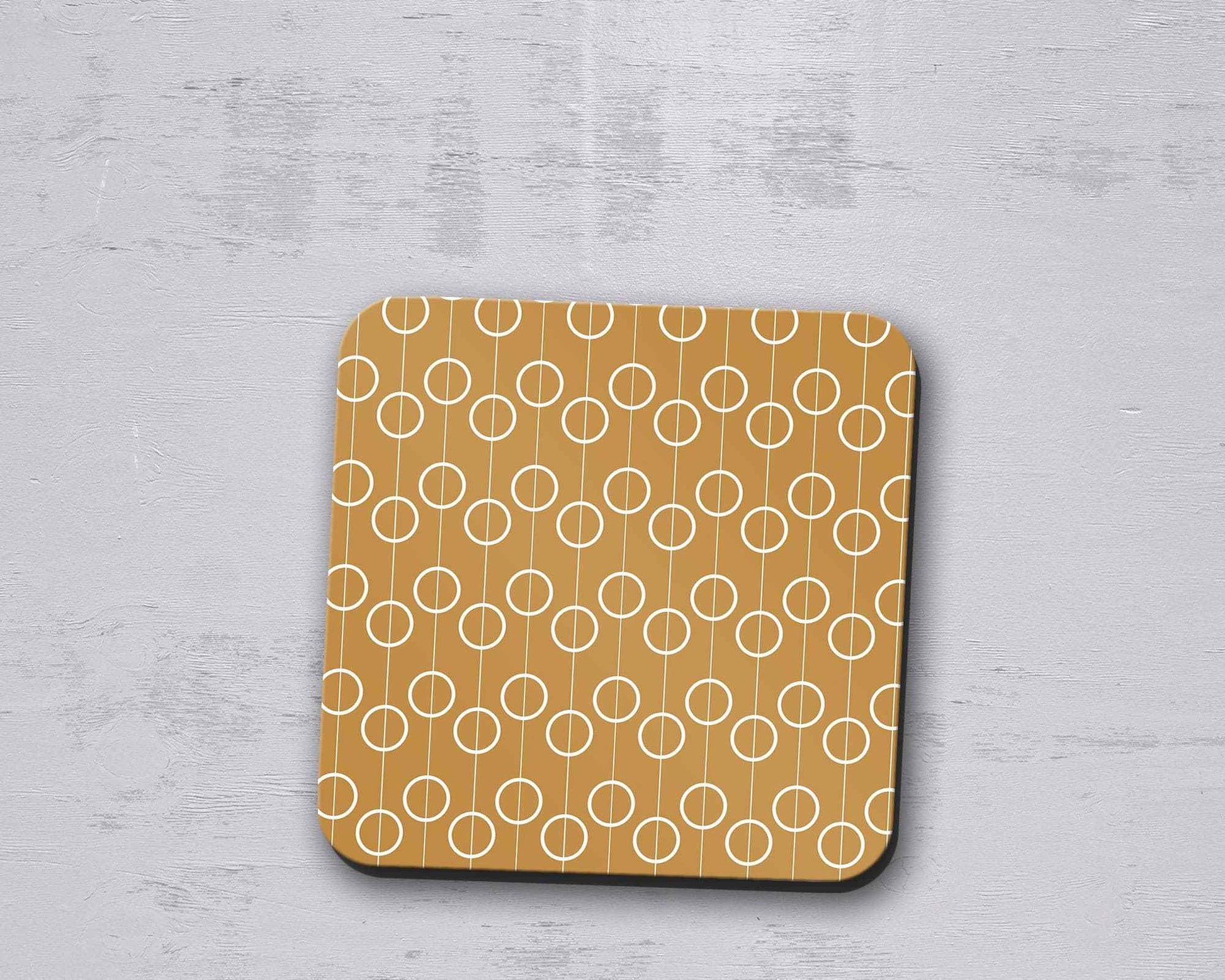 Gold Retro Geometric Circles Placemats, Set of 4 or Set of 6