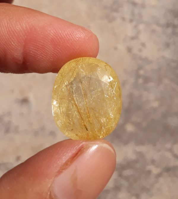 15.75ct Golden Rutile Quartz - Rutilated Quartz faceted