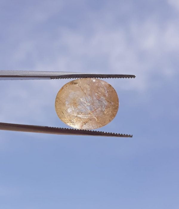 13ct-Golden  Tourmalated Quartz - Golden  Rutile Quartz - Rutilated Quartz