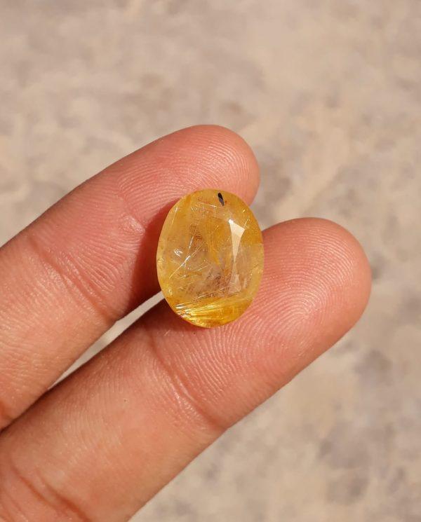 10.50ct Golden Tourmalated Quartz - Golden Rutile Quartz - Rutilated Quartz