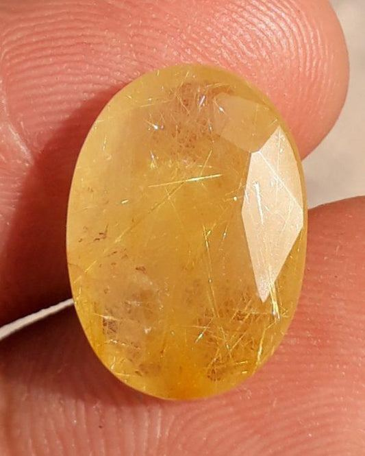 9.20ct Golden Tourmalated Quartz - Golden Rutile Quartz - Rutilated Quartz