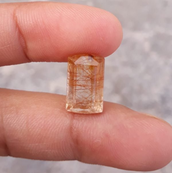 5.40ct Red Tourmalated Quartz - Red Rutile Quartz - Rutilated Quartz