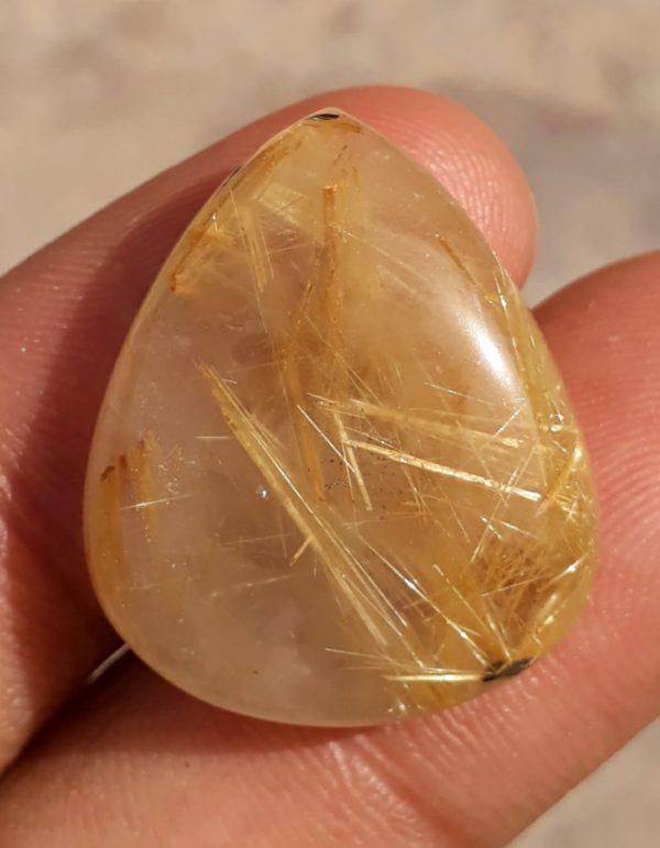 31.8ct Golden Tourmalated Quartz - Golden Rutile Quartz - Rutilated Quartz