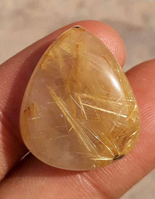 31.8ct Golden Tourmalated Quartz - Golden Rutile Quartz - Rutilated Quartz
