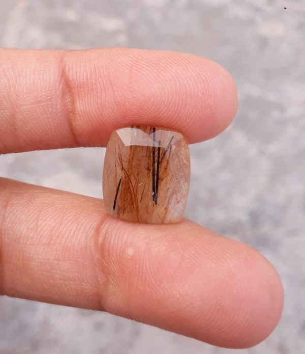 7.65ct Brown  Tourmalated Quartz - Brown  Rutile Quartz - Rutilated Quartz