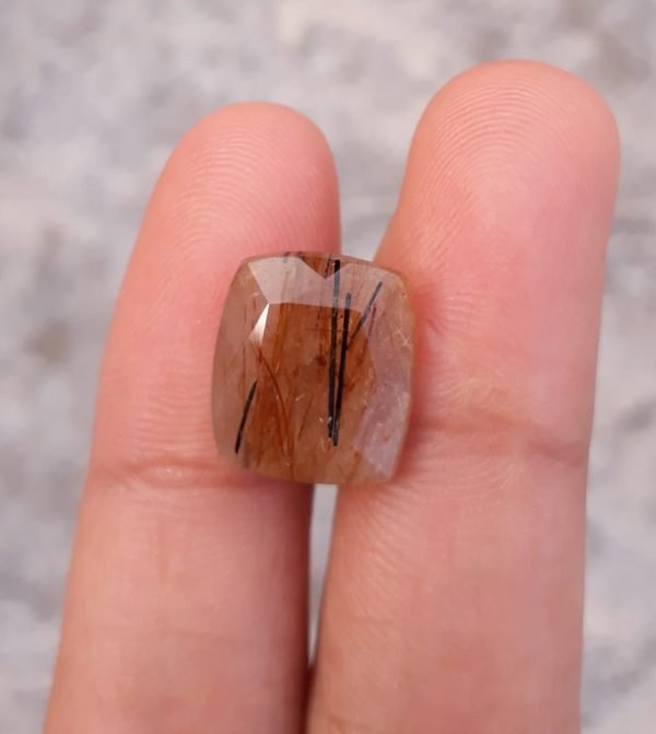 7.65ct Brown  Tourmalated Quartz - Brown  Rutile Quartz - Rutilated Quartz