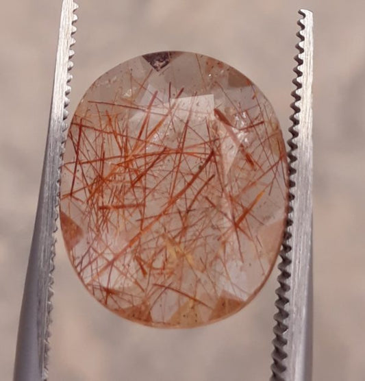 4.7ct Brown Tourmalated Quartz - Brown Rutile Quartz - Rutilated Quartz