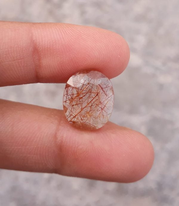 4.7ct Brown  Tourmalated Quartz - Brown  Rutile Quartz - Rutilated Quartz