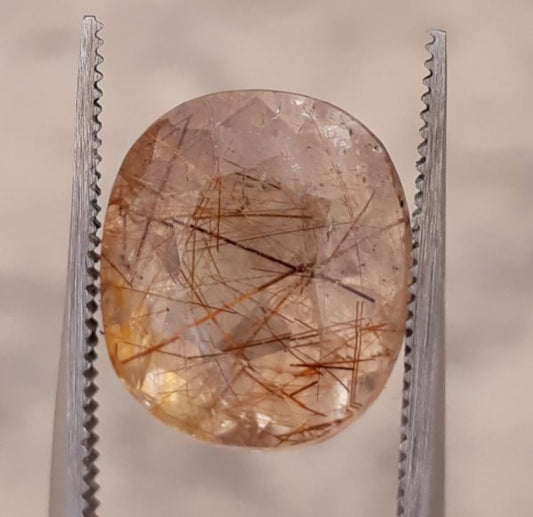 7.60ct Brown Tourmalated Quartz - Brown Rutile Quartz - Rutilated Quartz