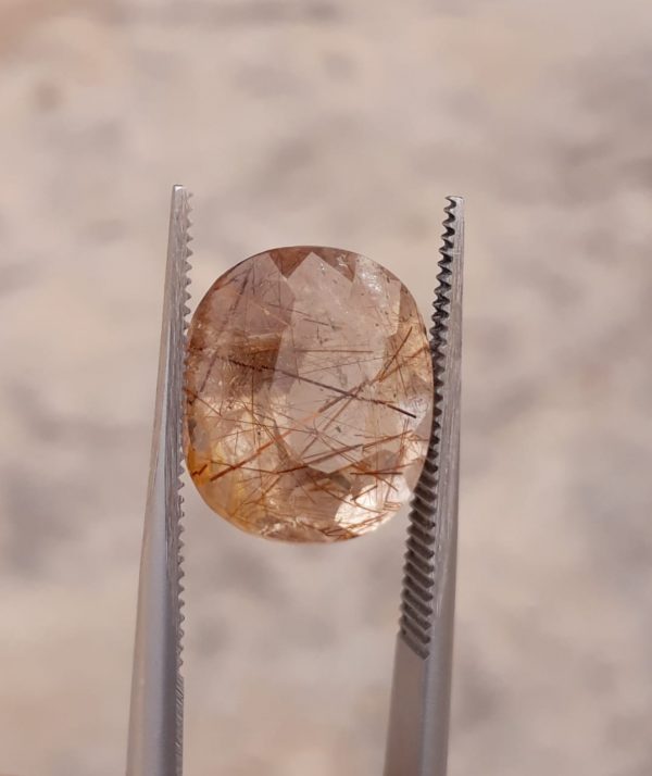 7.60ct Brown  Tourmalated Quartz - Brown  Rutile Quartz - Rutilated Quartz