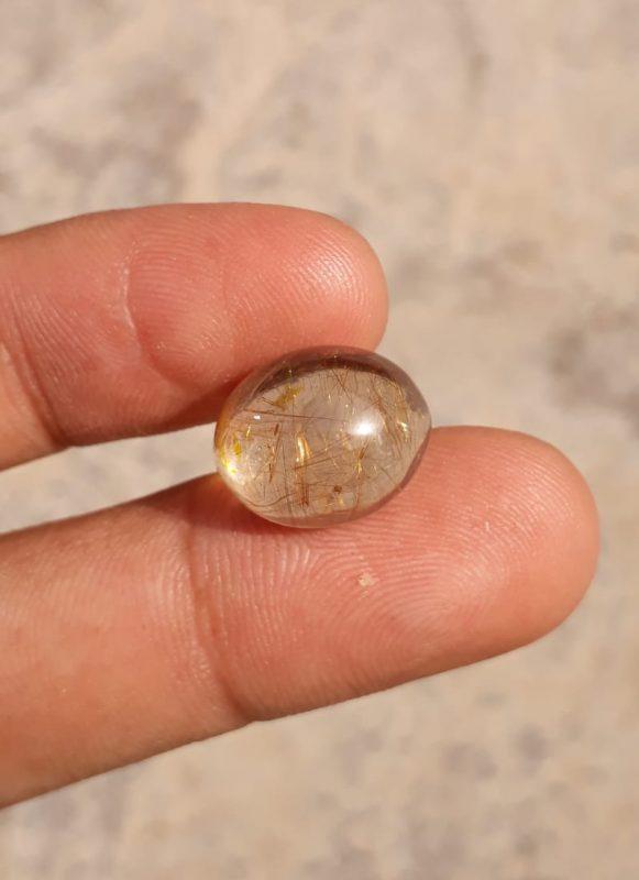 13.25ct Golden Tourmalated Quartz - Golden Rutile Quartz - Rutilated Quartz