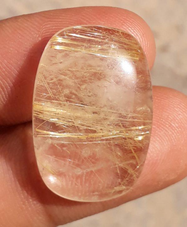 28ct Golden Tourmalated Quartz - Golden Rutile Quartz - Rutilated Quartz