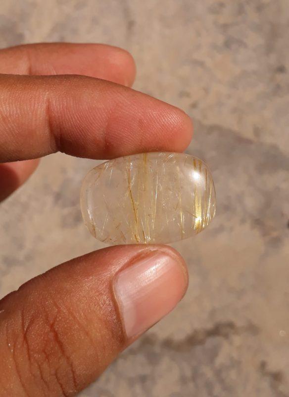 28ct Golden Tourmalated Quartz - Golden Rutile Quartz - Rutilated Quartz