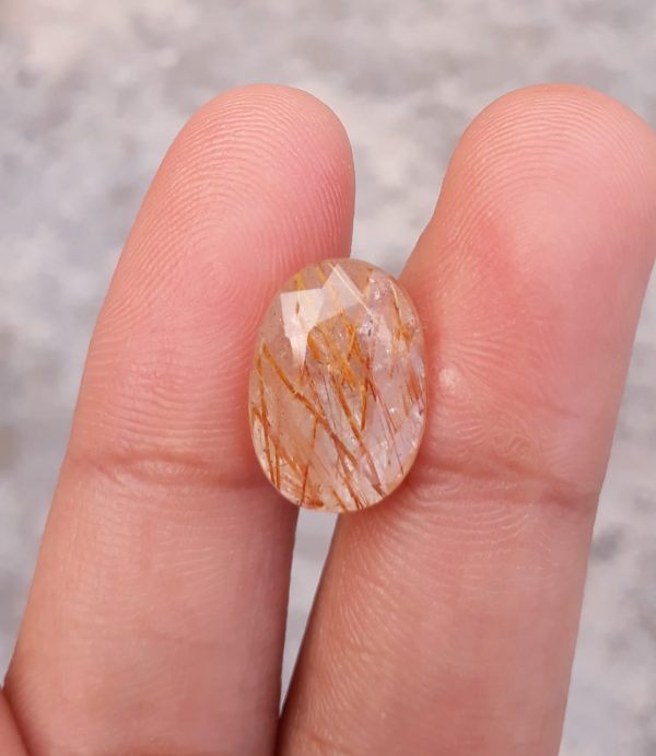 6.10ct Red Tourmalated Quartz - Red Rutile Quartz - Rutilated Quartz