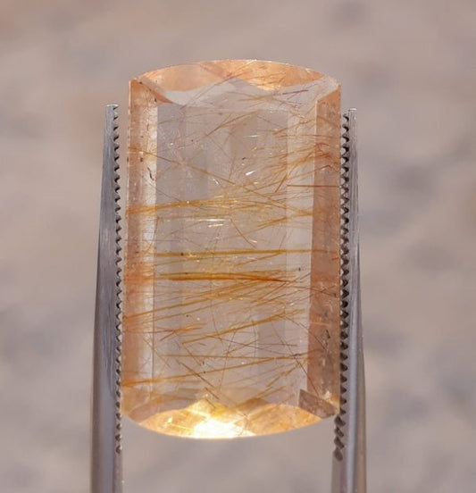 15.20ct Red Tourmalated Quartz - Red Rutile Quartz - Rutilated Quartz