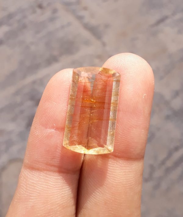 15.20ct Red Tourmalated Quartz - Red Rutile Quartz - Rutilated Quartz