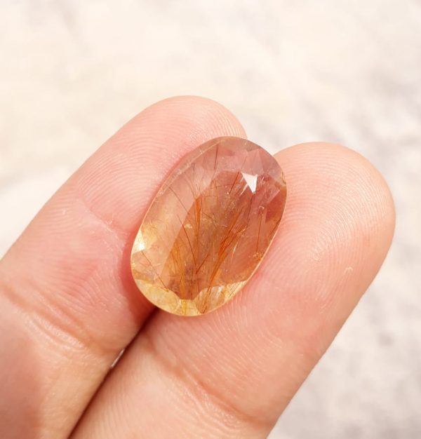 7.65ct Red Tourmalated Quartz - Red Rutile Quartz - Rutilated Quartz