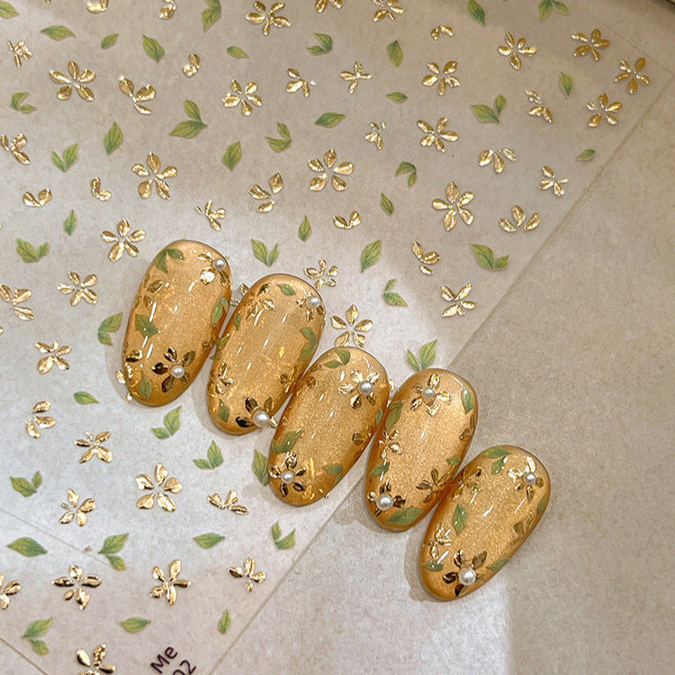 Hello Claws | Gold Flower Nail Deco Sticker