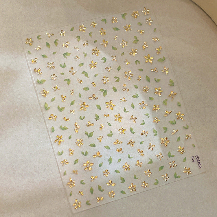 Hello Claws | Gold Flower Nail Deco Sticker