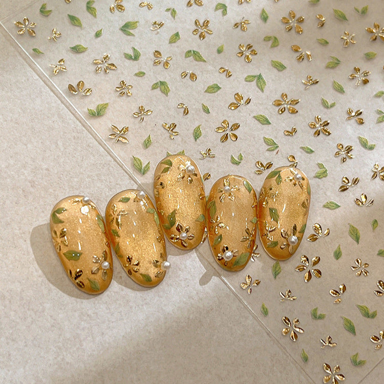 Hello Claws | Gold Flower Nail Deco Sticker