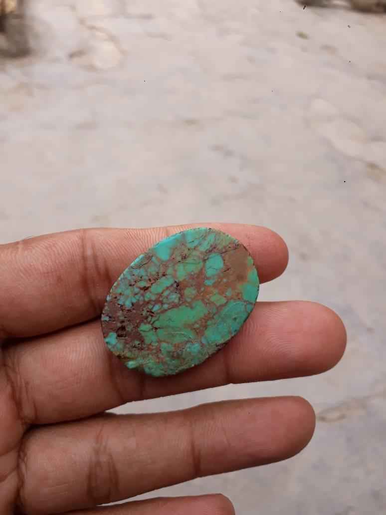 50.5ct Natural Turquoise, Green Matrix Turquoise,,Dimensions  - 35.8x26mm