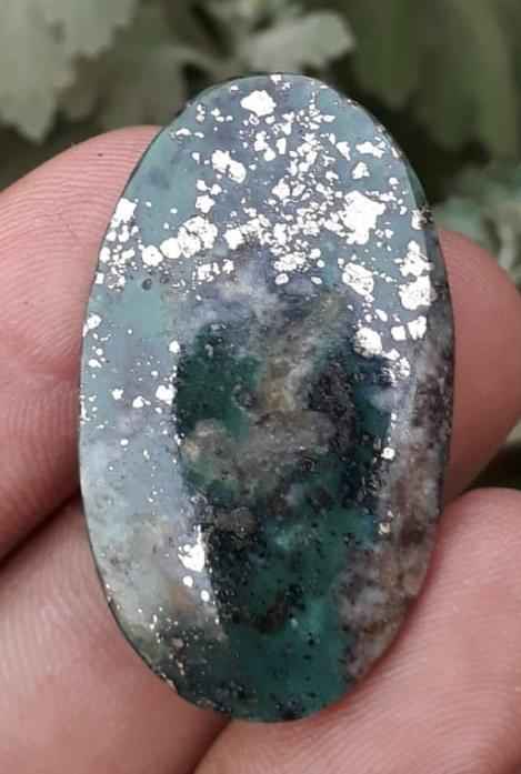 Natural Turquoise, Green Matrix Turquoise ,Turquoise with Pyrite, Real Firoza Stone,Dimensions 39ct- 35x20mm