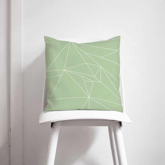 Sage Green and White Minimalist Cushion, Contemporary Geometric Throw Pillow