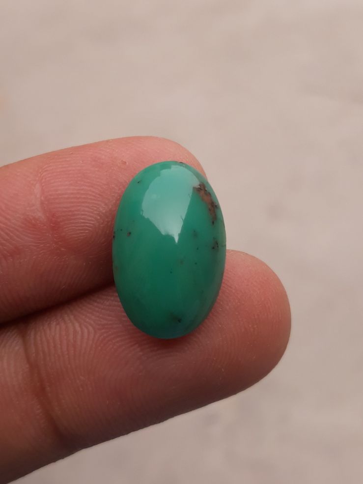 Natural Green Turquoise, Oval Shape - Persian Turquoise - Green Feroza - 9.2ct- 19x12mm
