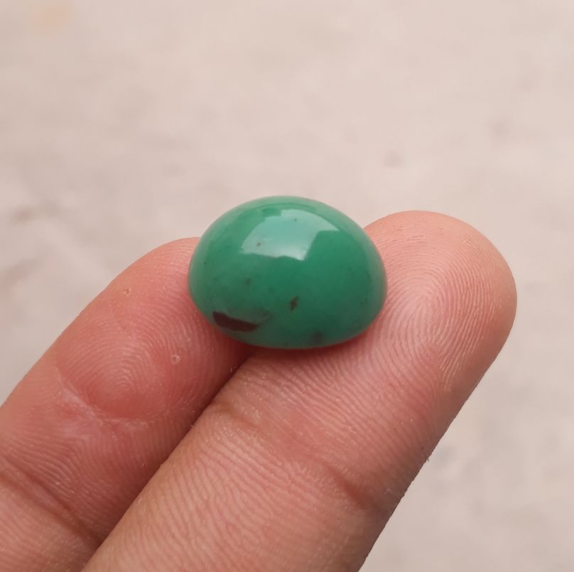 Natural Green Turquoise, Oval Shape - Persian Turquoise - Green Feroza - 11.8ct- 16x13mm