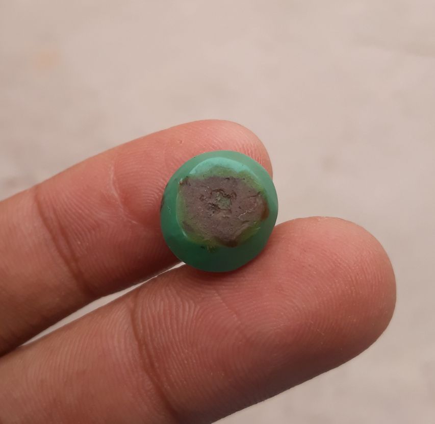 Natural Green Turquoise, Oval Shape - Persian Turquoise - Green Feroza - 9.3ct- 14x13mm