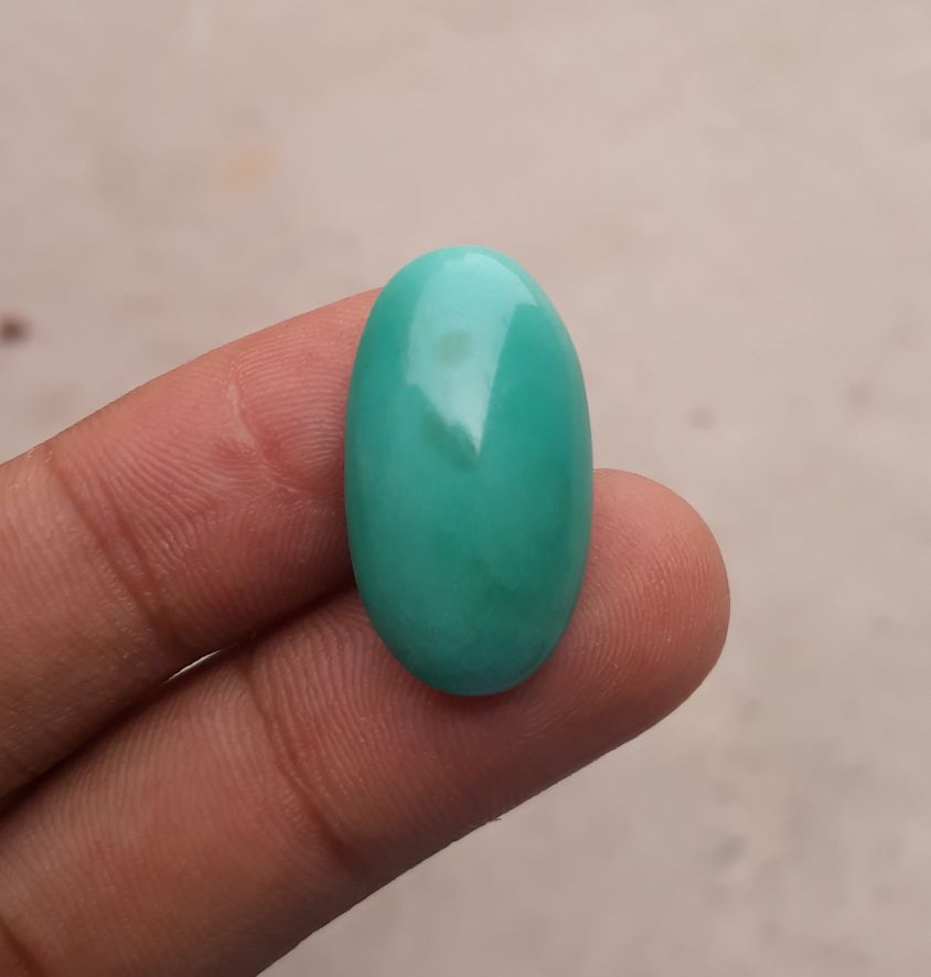 Natural Green Turquoise, Oval Shape - Persian Turquoise - Green Feroza - 21ct- 26x14mm