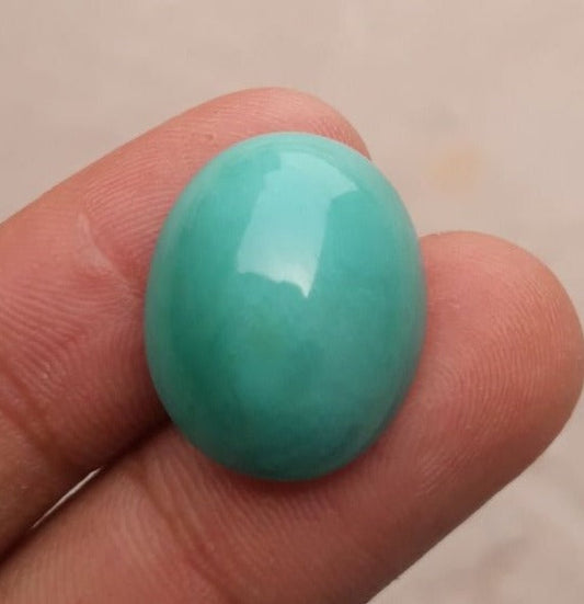 Natural Green Turquoise, Oval Shape - Persian Turquoise - Green Feroza - 22.1ct- 21x17mm