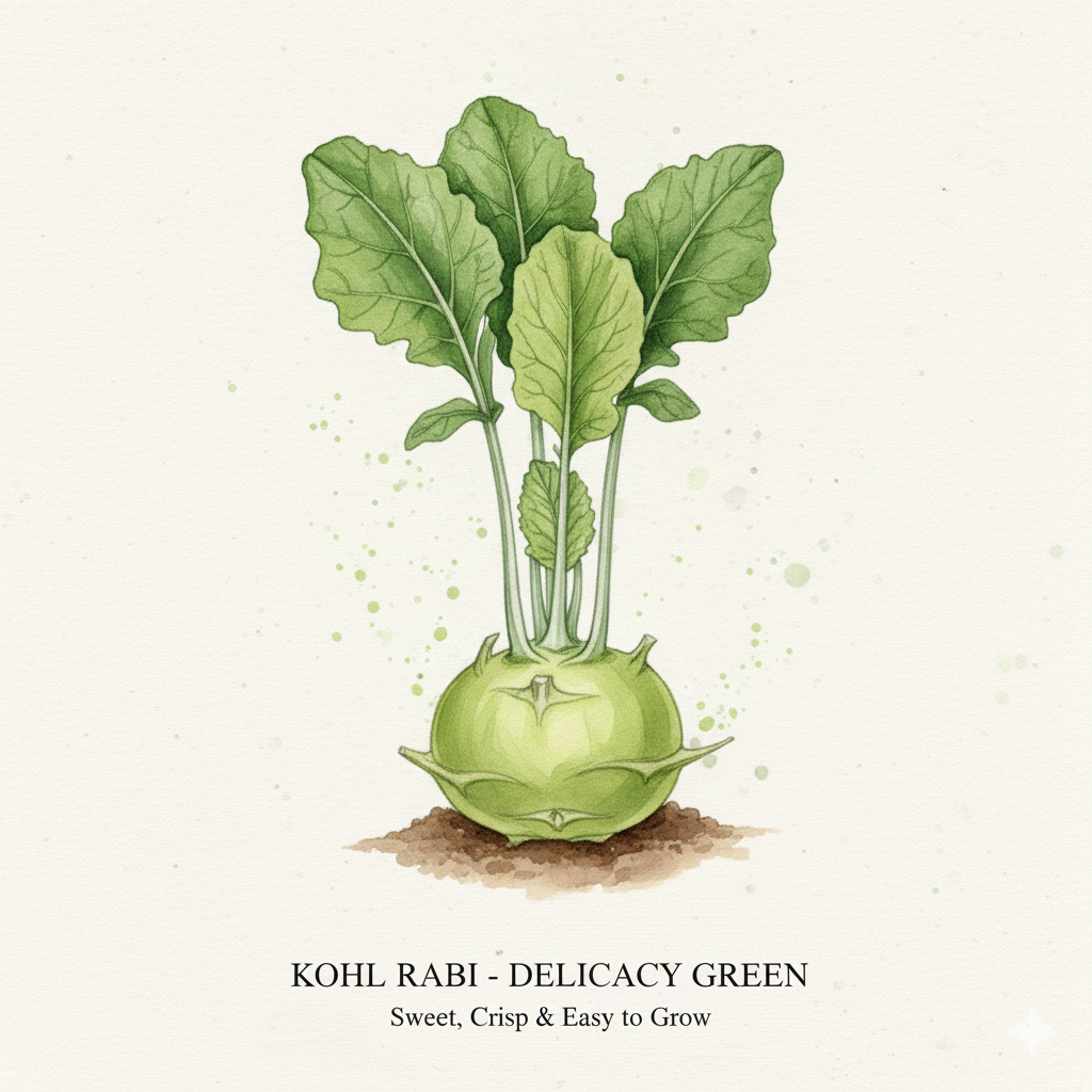 Kohl Rabi Seeds - Delicacy Series - Choose Green or Purple (500 Seeds)