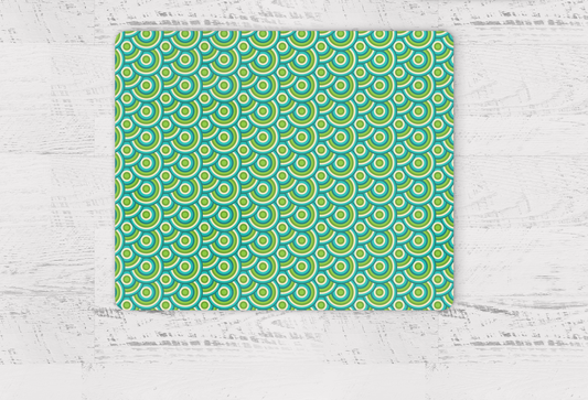 Green Retro 1970s Geometric Placemats, Set of 4 or Set of 6