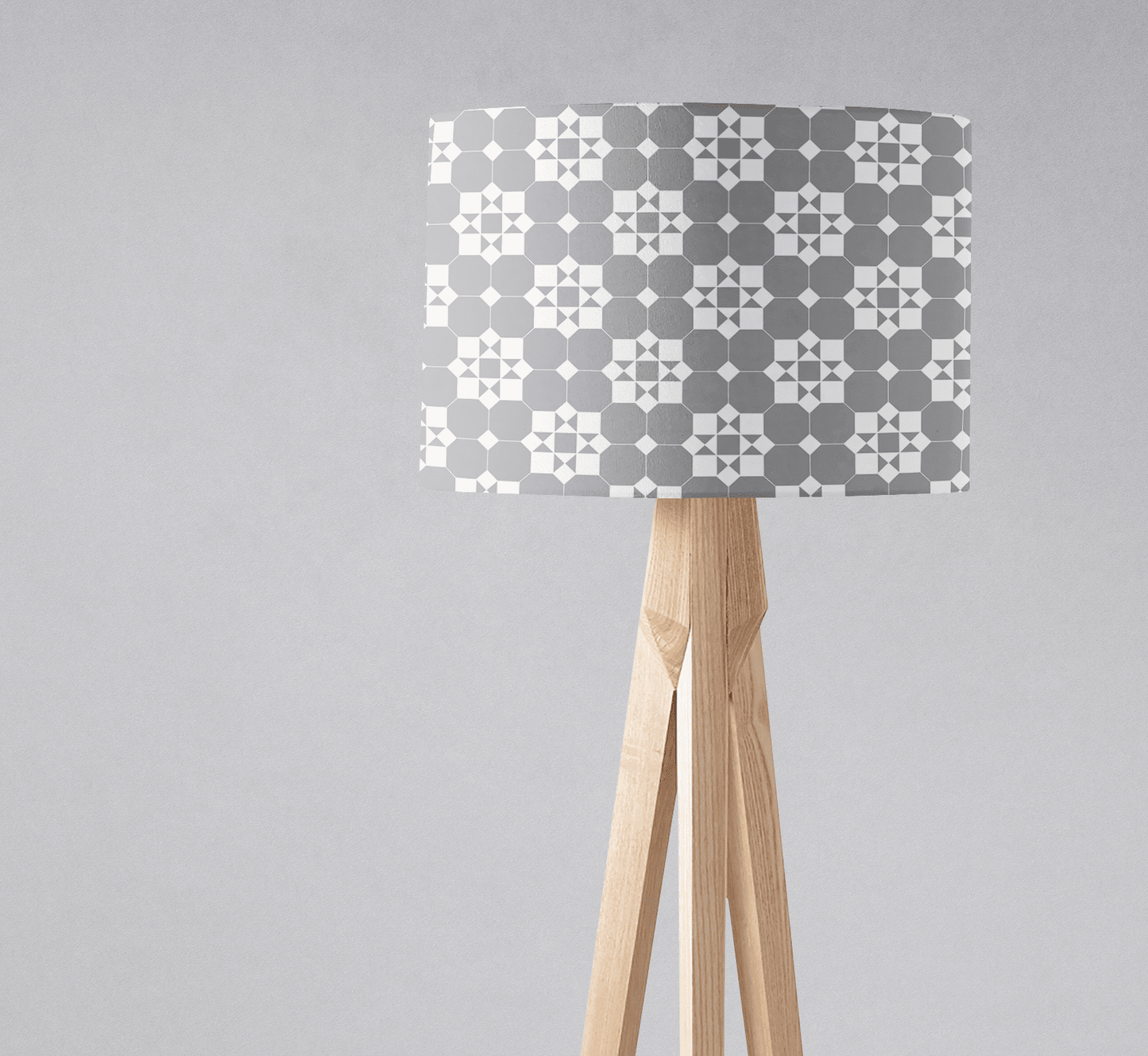 Grey and White Tiles Design Geometric Lampshade