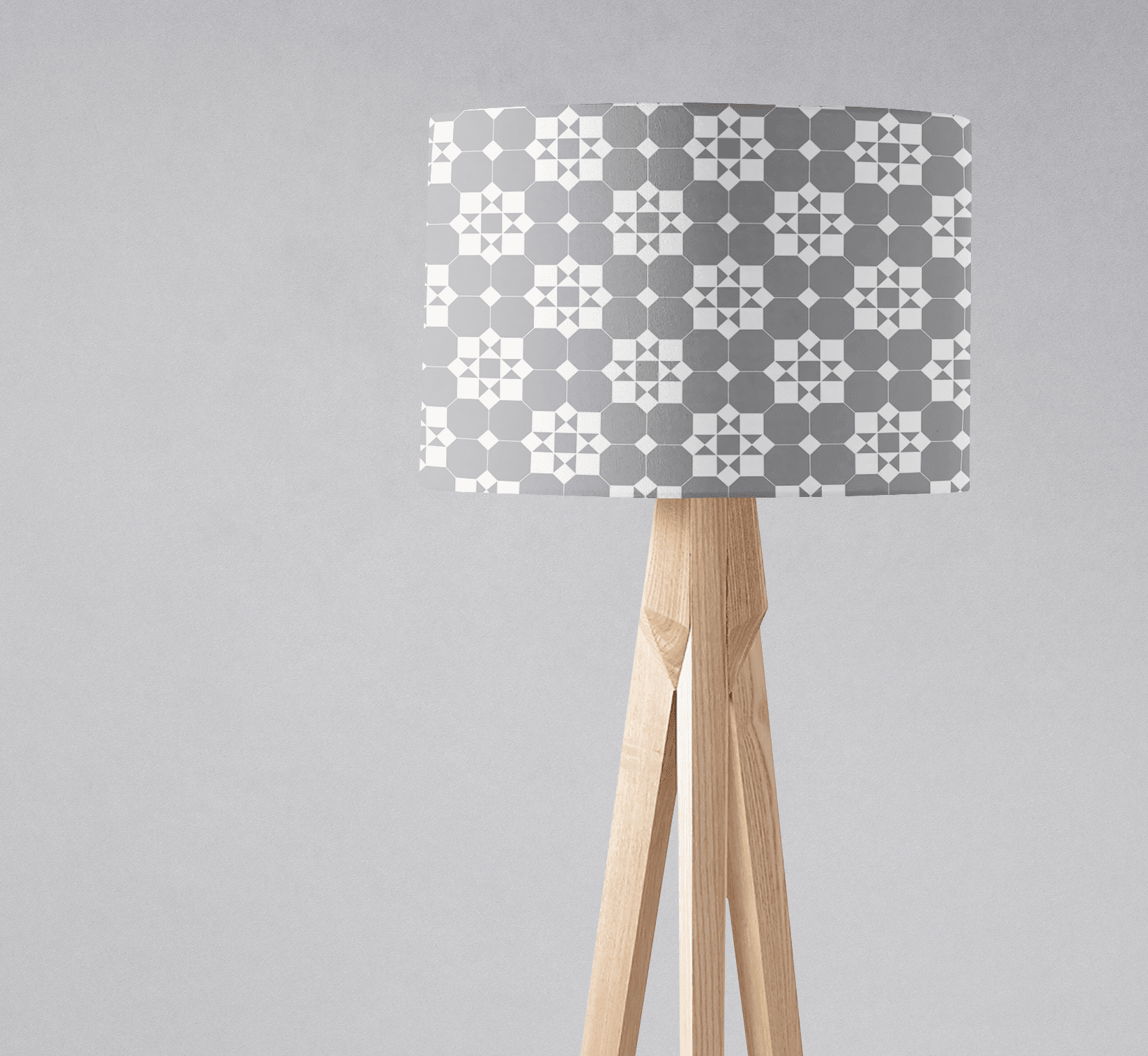 Grey and White Tiles Design Geometric Lampshade