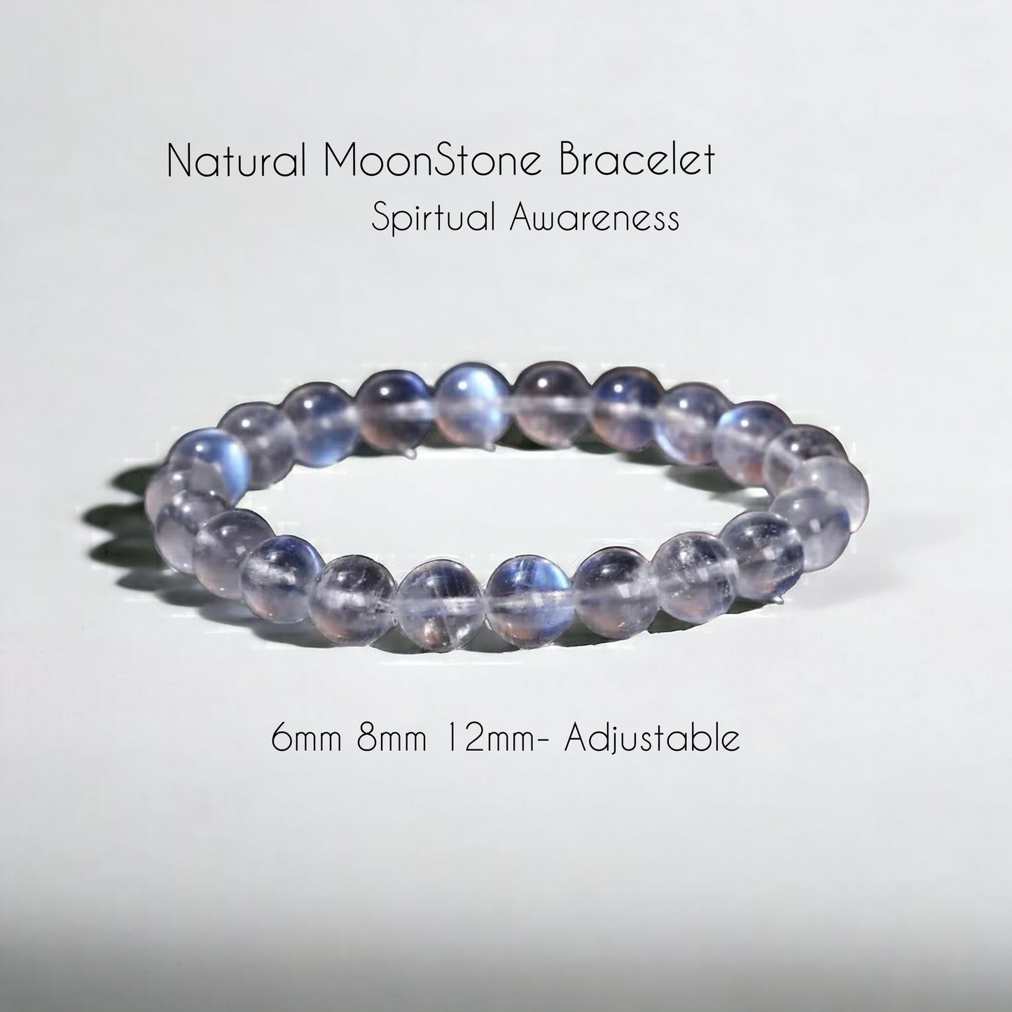 Beautiful BlueSheen MoonStone Gemstone Strech Bracelet