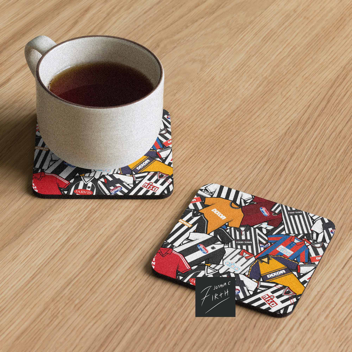 Grimsby Collage Of Retro Shirts Football Coaster